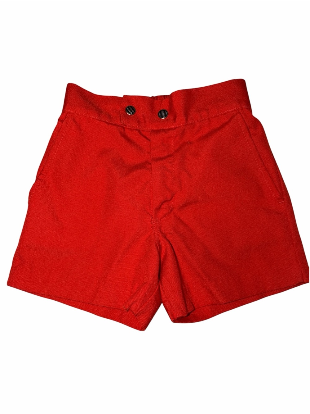 Vintage 80s 90s Buster Brown Bright Red Boy’s Button-Front Trouser Shorts 6-9M